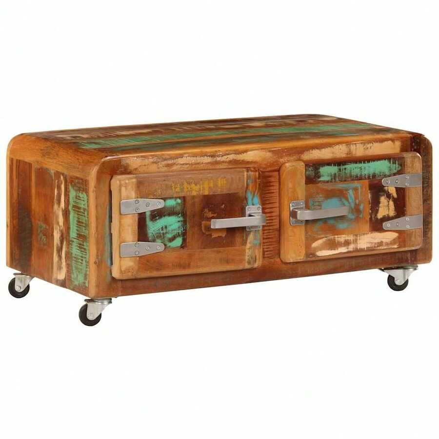 Coffee Table 85x55x40 Cm Solid Reclaimed Wood - Multicolor - View 1