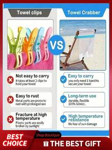 1/3pcs Hot Selling 30-100cm Silicone Beach Chair/Towel Clips, High Elasticity High Tensile Clips - One Size Fits All - View 4