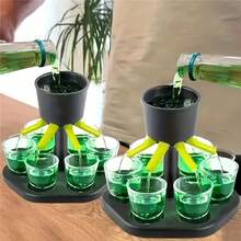 1pc/7pcs [6-In-1 Liquor Dispenser] Six-Spout Liquor Dispenser With Stand | Home Bar Party Multi-Flow Beverage Dispenser, Ideal For Themed Parties And Outdoor Events, Equal Portion Drink Dispenser For Spirits And Beer - Multicolor - View 4