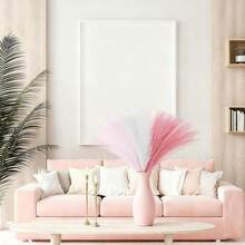 27pcs Artificial Pampas Grass, 21.6 Inch Fake Gerbera Daisy Flowers, Suitable For Home, Wedding, Bohemian, Valentine's Day, St. Patrick's Day, Independence Day, Halloween, Autumn, Christmas Party Decor, Light Pink & White - Blush Pink White - View 7