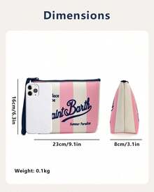 All-In-One Travel Cosmetic Bag, Striped, Portable Cosmetic Bag, Cosmetic Case, Shoulder Bag, Cosmetic Pouch, Waterproof Travel Bag, Travel Organizer With Zipper, Cosmetic Box - 1 - Xem 3