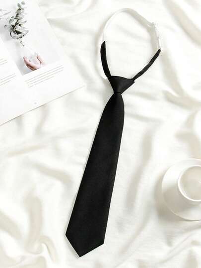 1 Set Corbata Versátil a Rayas Negras y Rojas