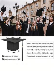 1/3pcs Adjustable Adult Graduation Cap With Tassel, Graduation Party Costume Accessory, Photography Prop - Graduation Cap Tassel - View 3