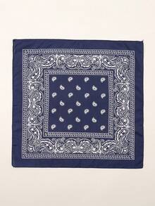 1pc Fashionable Paisley Print Novelty Large Scarf Headband, Boho Style Suitable For All Seasons,Beach,Holiday,Travel Essential,Holiday - Navy Blue - View 5