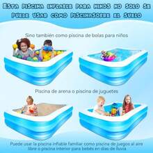 Albercas Inflables para Adultos y sPiscina Inflable 155x108x46CM Piscina Hinchable Rectangular para s Adultos Al Aire Libre Patio Fiesta del Agua L - como en la foto - Ver 6