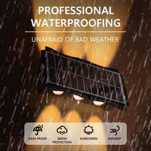 1pc Solar Wall Light, LED Solar Lamp, Battery Lamp, RGB/Warm Light 3000K, 2/4/6/8 LED, Suitable For Balcony, Stairs, Patio, Window Sill, Garage, Entrance - Solar Wall Light - View 7