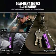 COB LED Keychain Flashlight, USB Rechargeable Flashlight With Magnetic/Pen Clip, 9 Lighting Modes, Outdoor Emergency Work Lamp 1PAT - Keychain Light 1PC - View 7