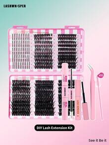 DIY 尖刺睫毛簇 D 卷度混合长度，漫画风格纤细单根睫毛，柔软自然浓密假睫毛 - 彩色 - 查看 6