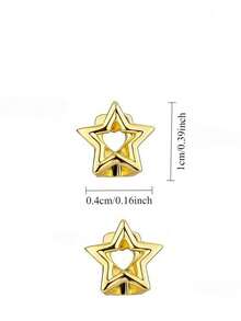 1 chiếc răng giả mạ vàng hình ngôi sao năm cánh rỗng, phong cách hip hop rap tối giản, phù hợp cho cả nam và nữ sử dụng hàng ngày. - Nhiều màu - Xem 7