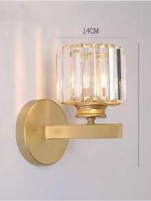 1 pieza Lámpara de pared de cristal estilo americano, minimalista, moderna, para sala de estar, dormitorio, mesilla, pasillo, fondo de TV, creativa, iluminación de lujo (excluye bombilla) - Lámpara de pared de cristal - Ver 19