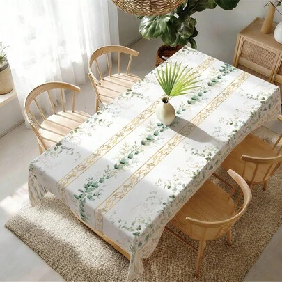 قطعة واحدة من مفرش الطاولة ذو نمط الأوراق البسيط، مقاوم للماء ومقاوم للبقع، مناسب لديكور طاولة المطبخ والطعام وطاولة القهوة وخزانة التلفزيون والردهة وحفلات الأعياد والديكور المنزلي
