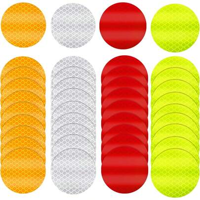 40 piezas de cinta reflectante con puntos, pegatinas reflectantes de advertencia, pegatinas reflectantes impermeables adecuadas para vehículos, bicicletas, motocicletas, ropa