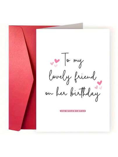 1 Peça Cartão de Aniversário para Amiga com Envelope, Para Minha Amiga Querida Feliz Aniversário, Cartão de Saudação Especial para Amiga, Cartão de Presente de Aniversário para Ela
