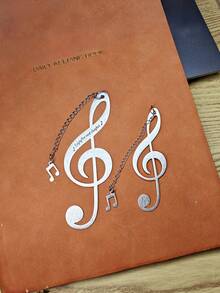 空白音符书签，教师节礼物，节日礼物，刻字金属书签 - 流蘇 - 查看 4