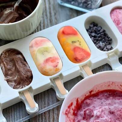 1pc Oval 8/4 Cavity Silicone Ice Cream/Popsicle Mold, Cheese Bar Mold, Ice Pop Maker, Ice Cream Mold, Frozen Dessert, Suitable For Restaurant/Food Truck (Ice Pop Sticks Not Included) - Make Delicious Homemade Popsicles And Ice Cream Bars, Perfect For Summer Fun