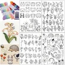Water-Soluble Floral & Animal Pre-Printed Embroidery Stabilizer Paper, Self-Adhesive Non-Woven Embroidery Pattern Sticker, Clothing Embroidery Transfer Sticker - Black and White - a - View 10