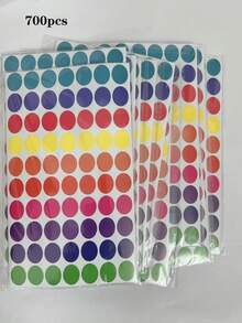 10 colores vibrantes, 1400 piezas de etiquetas redondas codificadas extraíbles - Etiquetas no descoloridas para organizar, planificar, clasificar, ideales para oficina, aula, diario, planificador - Multicolor - Ver 9