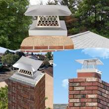 Tapa de chimenea de 9 x 9 pulgadas tapa de chimenea tapas de chimenea para exteriores tapas de chimenea para chimenea cubierta de chimenea de techo de chimenea protector de lluvia en azulejos - Cubierta de chimenea de 9x9 - Ver 7