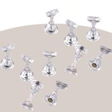 ART LALIC 10Pcs Transparent Plastic Nail Stand Tips Holders Chess Shaped DIY Magnetic Training Practice Display Manicure Nail Tool - Multicolor - View 9