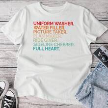 Uniform Washer Water Filler Ride Giver Snack Sports Mom Women T-Shirt ...