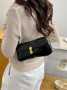 现代风格。2026新款。精致时尚。经典百搭。女士单肩包，配有可调节肩带。 - 黑色 - 查看 8