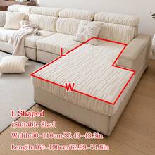 1pc Plush Jacquard Anti-Slip Sofa Seat Cushion Cover, Soft & Skin-Friendly, Suitable For Living Room L-Shaped Combination Sofa And 1/2/3/4 Seater Sofa, Applicable For All Seasons (Sold Individually) - Beige - View 16