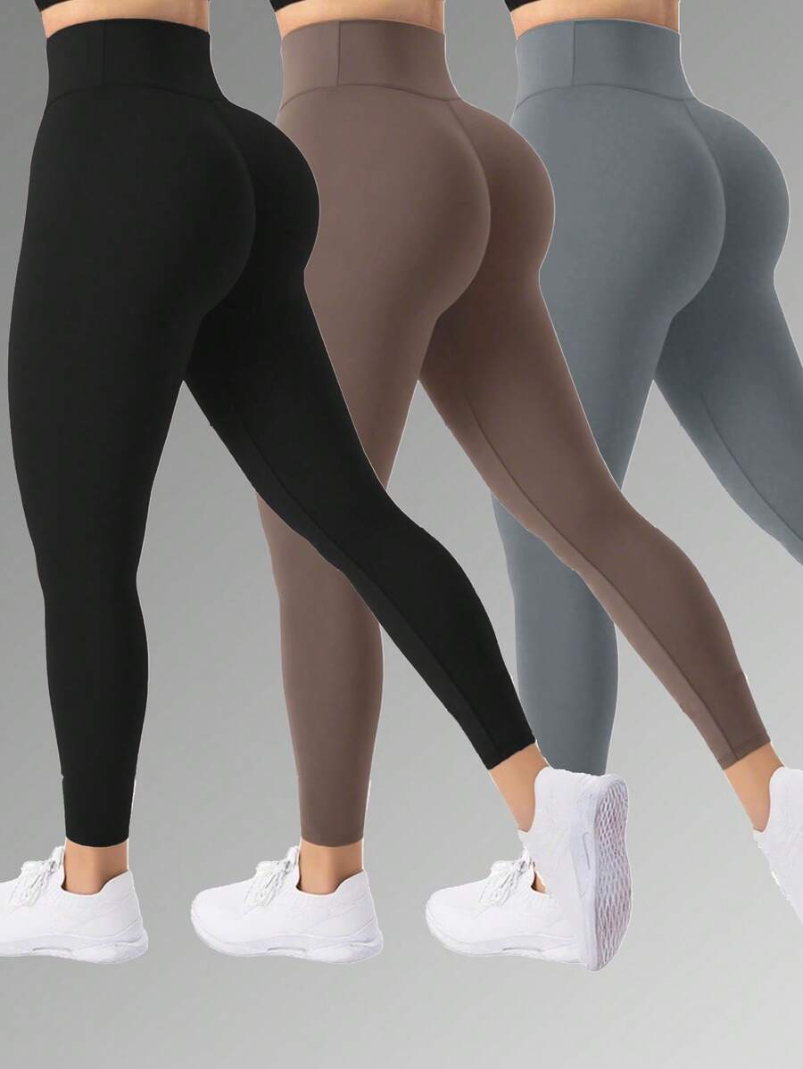 3PCS  Women's Slimming Yoga Pants,Fall Clothes For Women - Comfort Polyester Leggings For Yoga, Gym & Daily Wear. - 混合 - 查看 1