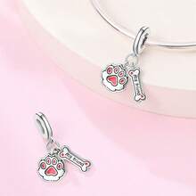 Mặt dây chuyền hình mèo con mạ bạc, thích hợp để gắn vào vòng tay 3mm, đồ trang sức thời trang tự làm cho nữ, quà tặng ngày lễ/sinh nhật. - Nhiều màu - Xem 9