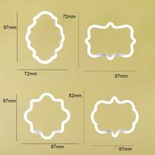 European Style Lace Nameplate Soft Clay Cutter Mold, DIY Ceramic Fridge Magnet, Keychain, Pendant, Lace Shaped Cutting Tool - White - View 4