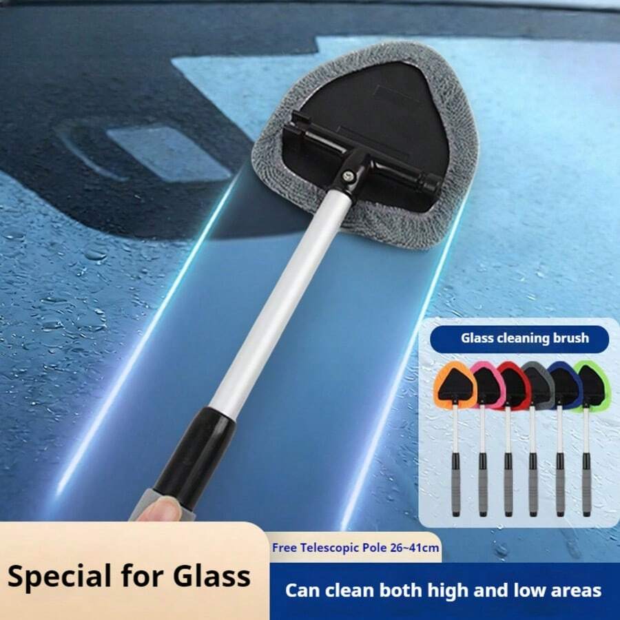 Multifunctional Car Glass Cleaning Brush, Retractable Ultra-Fine Fiber Car Brush, Car Window Defogging & Defrosting Cleaning Tool - A - View 1