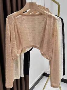 1 chiếc áo khoác ren trắng, áo choàng mỏng nhẹ cho váy, áo khoác bolero tay ngắn mùa hè. - Nhiều màu - Xem 7