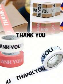 Pink "Thank You" Printed Decorative Packaging Tape Suitable For Small Businesses - Multiple Styles - View 4