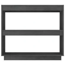 Book Cabinet Grey 80x35x71 Cm Solid Pinewood - Grey - View 5