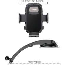 YWOR Pink Car Phone Holder, Universal Phone Mount For Car Dashboard,Super Suction Dash Cellphone Car Mount Stand - Black - View 3