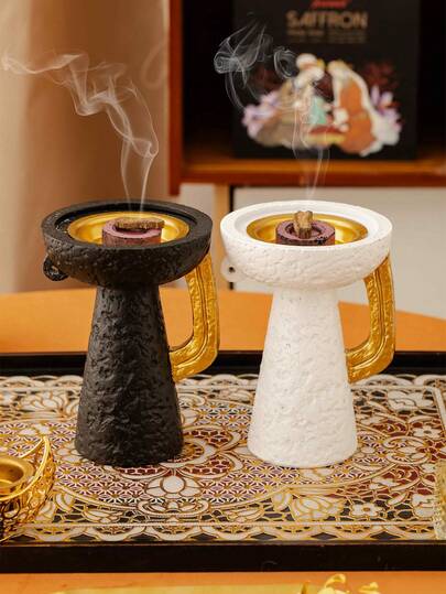 1pc Single-Ear Goblet-Shaped Incense Burner - Creative Design, Light Luxury Style, Exquisite Ornament, Resin Craft | Suitable For Living Room, Dining Room, Home Decoration, Desktop Decor, Holiday Gift