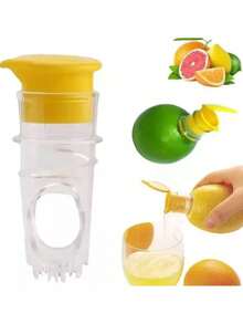 1pc Manual Juicer, Small Plastic Lemon Squeezer, Orange Juice Extractor, Fruit Juicer, Separator, Juicer, Fruit Press, Rotary Fresh Squeeze Filter - Multicolor - View 5