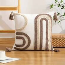 Vỏ gối trang trí vuông sang trọng phong cách Bohemian cho ghế sofa/phòng ngủ. - Màu nâu - Xem 2