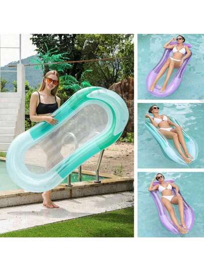1pc Inflatable Swimming Float Board With Backrest, Pool Party Accessory