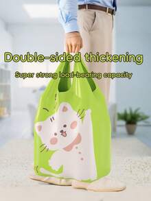 One Roll Of 50 Green Portable Large Garbage Bags - Suitable For Various Uses Including Office, Kitchen, Living Room, Bathroom, And Outdoor Catering/Commercial Waste. Stylish Garbage Bags For Christmas And New Year. - 綠色 - 查看 7