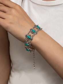 A Personalized Retro Turquoise Bracelet With Bohemian And Light Luxury - Turquoise Bracelet - View 1