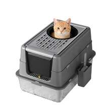 Extra-Large, Enclosed Stainless Steel Cat Litter Box With Two Entrances – 60 X 40 X 43.5 Cm, Metal Cat Litter Box With Hinged Lid And Removable Design For Easy Cleaning, Ideal For Small To Large Cats - 60*40*43.5CM - Xem 9