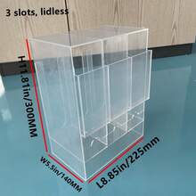 Organizador de tarjetas de acrílico con 6 ranuras, caja de almacenamiento transparente para distribución de paquetes de suplementos de tarjetas de juegos/anime - transparente - Ver 8