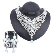 Gorgeous Purple Crystal Jewelry Set For Women – Luxury Statement Necklace Earrings – Perfect For Wedding, Prom, Party & Formal Events - 2 Piece Set - View 18