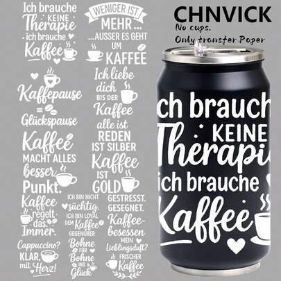  CHNVICK 12PCS/SET UV DTF Cup Wraps Style Self-Adhesive Sticker For Coffee Cups, Water Bottles, Home Decor, Laptops And Refrigerator DIY Crafts(Glass Not Included)