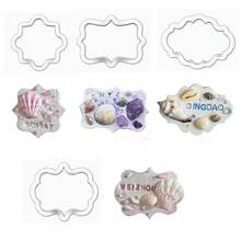 European Style Lace Nameplate Soft Clay Cutter Mold, DIY Ceramic Fridge Magnet, Keychain, Pendant, Lace Shaped Cutting Tool - White - View 1