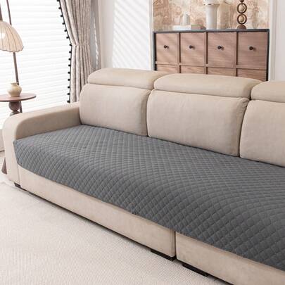 1pc Solid Color Plaid Water-Resistant Anti-Slip Washable Thin Pet Blanket, Suitable For Small/Medium/Large Cats & Dogs, Applicable For Pet Sofa, All Seasons