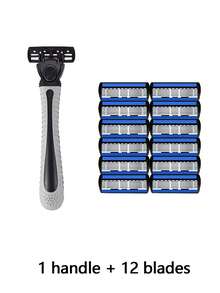 Razor Blades Manual Men's Shaver Set, 6 Layers Razor Blade Refills, Men's Disposable Shaver, Including Replacement Blades - Perfect For Smooth And Tight Shaving - Safety Razor - View 9