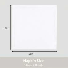 12pcs Solid Color Cloth Napkins, Washable Cotton Table Napkin For Household Dining Fall Autumn Decor Wedding Hotel 45*45cm - 白色 - 查看 2