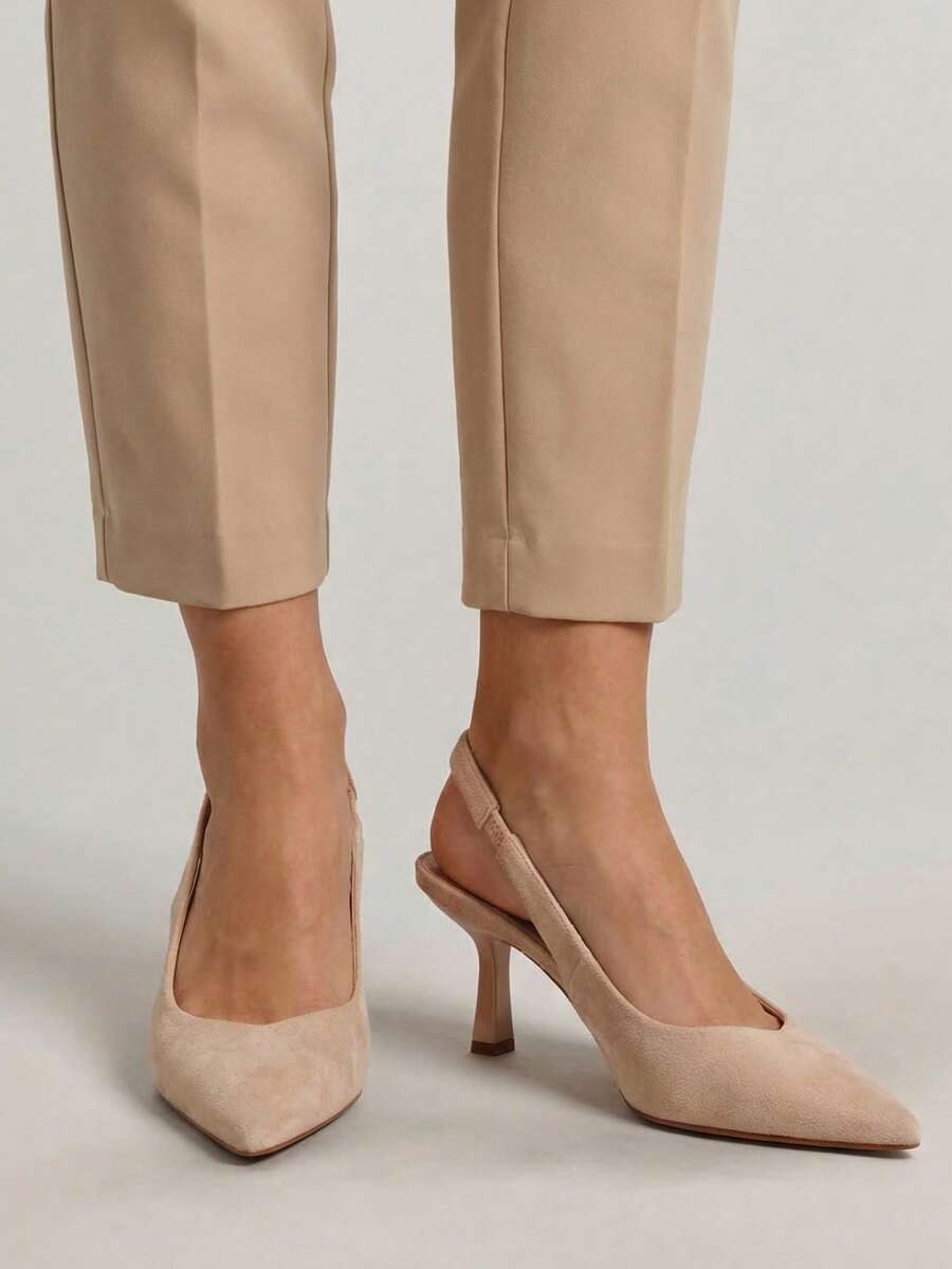 RevReaL Women's Peep Toe High Heels - Elegant And Modern - Beige a - View 1