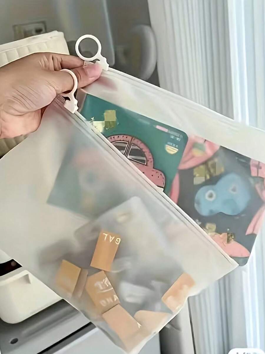 30/10pcs Moisture-Proof Reusable Zipper Bags, Thickened Jewelry Socks Storage Bags, Portable Travel Makeup Organizer Transparent Pouches